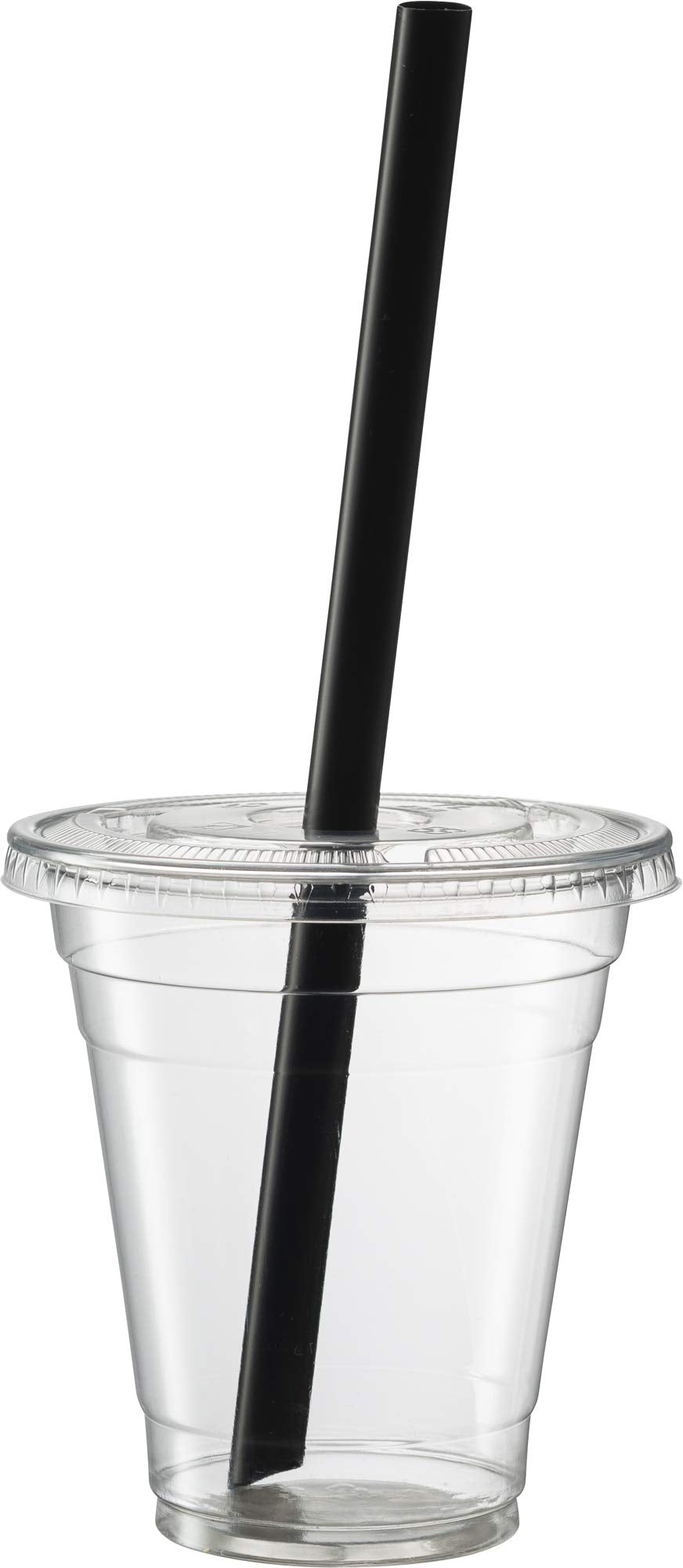ELEGANT DISPOSABLES Crystal Clear PET Cups With Flat lids for Iced Coffee (24 oz)