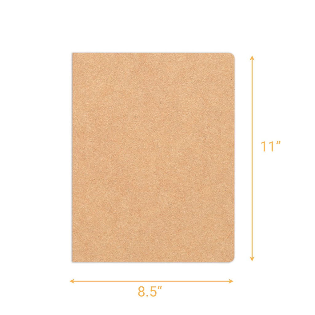 zmybcpack 12 Pack 8.5x11 inch Large Lined Notebook Journals Bulk, 32 sheets / 64 Pages, Kraft Brown Cover Lined Notebooks Composition Notebook Lined Journals for College Students, Travelers, Office