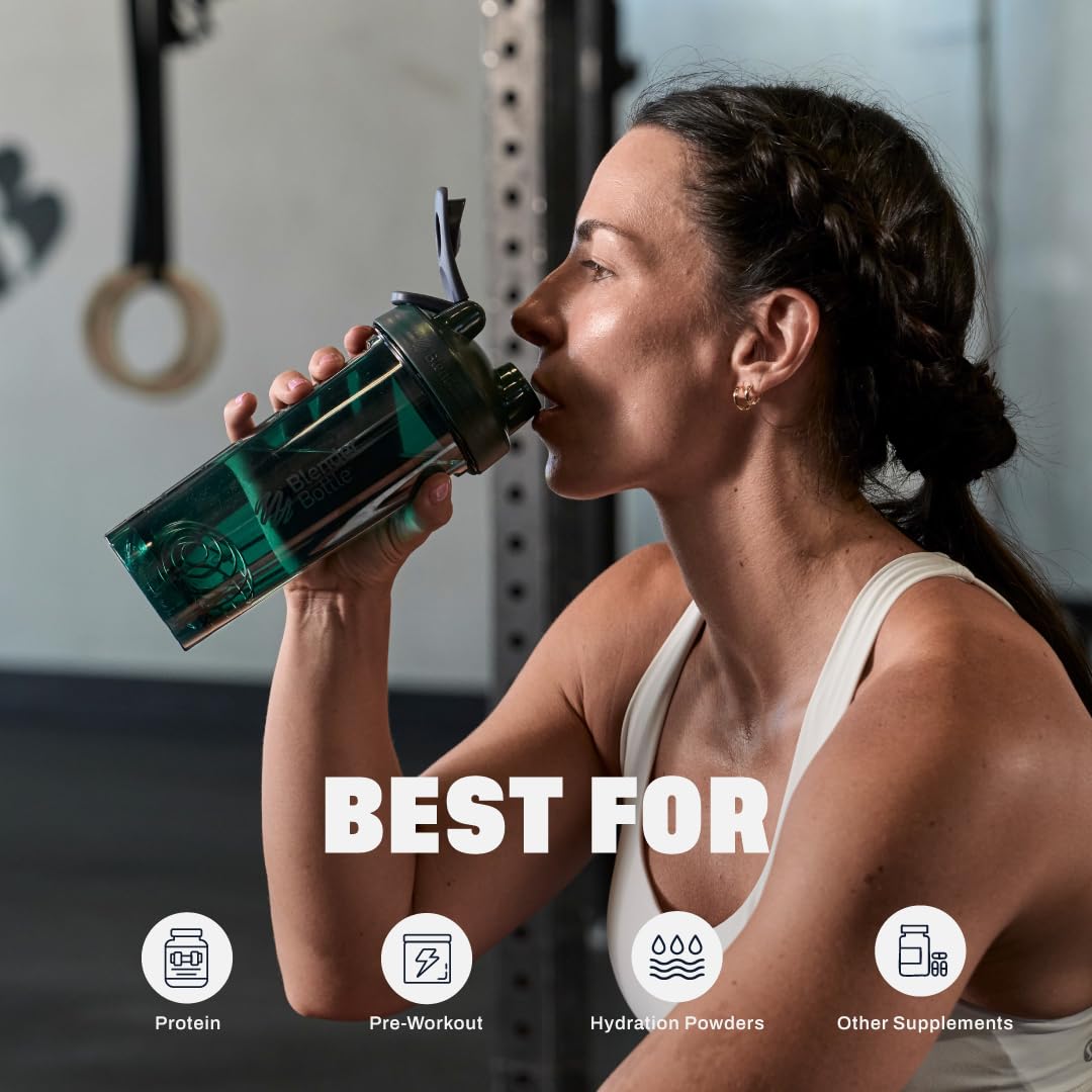 BlenderBottle Shaker Bottle Pro Series Perfect for Protein Shakes and Pre Workout, 28-Ounce, Full-Color Green