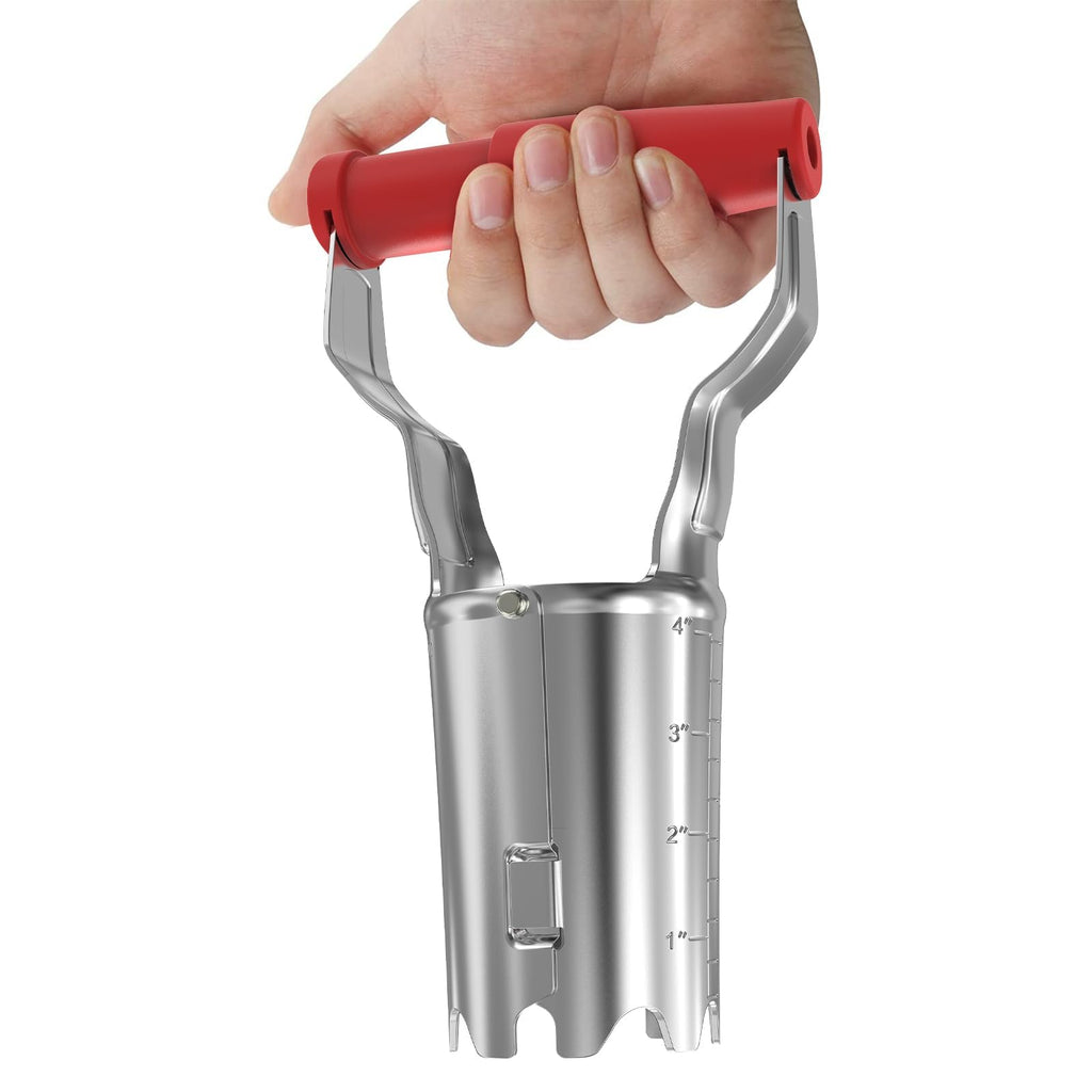 FLORA GUARD Bulb Planter with Depth Markers - Automatic Soil Releasing Seed Bulb Transplanter for Planting/Digging Tulips, Daffodils, Dahlias and More