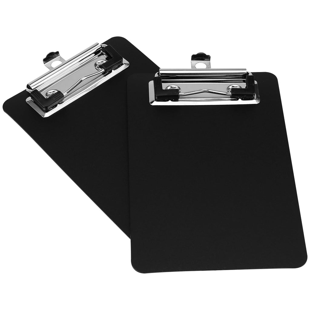 MUKLEI 16 Pack 4 x 6 Inch Black Mini Clipboards, Memo Small Clipboards Low Profile Clip, Cute Plastic Clipboard Pocket Clipboard for Classrooms, Restaurants, Offices