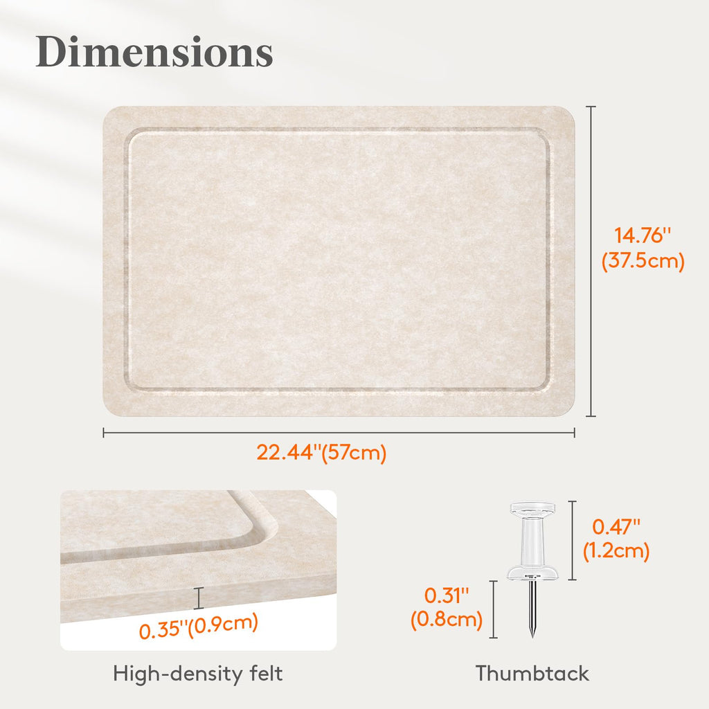 Lifewit Cork Board Alternative, 22.4"x 14.8" Bulletin Board with Self-Adhesive, Foldable Decorative Felt Pin Board Vision Board Message Board with 20 Pushpins for Office Wall Decor, Room Decor, Camel