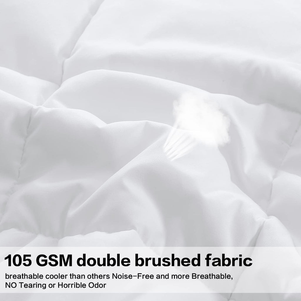 All Season Queen Size Comforter -Soft Quilted Down Alternative Breathable Duvet Insert with Corner Tabs - Luxury Hotel Collection-Reversible Fluffy Washable(88 by 88 inches,White)