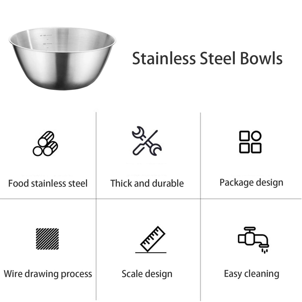 WANBY Stainless Steel Bowls Metal Lightweight Unbreakable Dinner Bowls Set Non-Toxin Dishwasher Safe BPA Free and Healthy (8 Pack 28Oz)