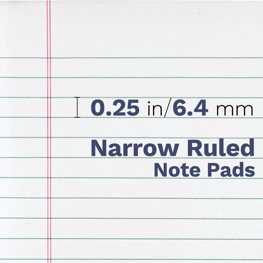 Note Pads 5x8 Narrow Ruled 12 Pack Samll Notepad, Goefun 30 Sheets Legal Pads 5x8 for Work, Perforated White Notepads Lined Paper for Office, School, College