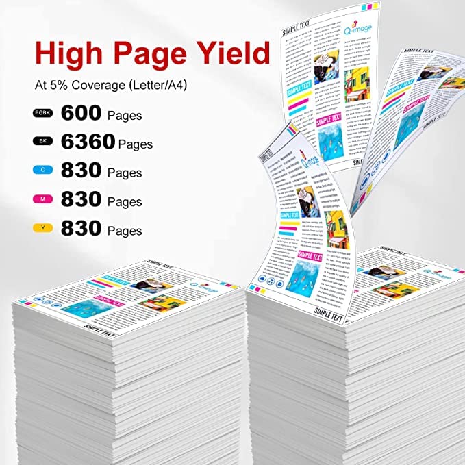 Q-image PGI-280XXL CLI-281XXL Replacement for Canon 280 281 280XXL 281XXL Ink Cartridges Work with Canon Pixma TR7520 TR7620 TR8620 TR8520 TS6120 TS9120 TS9520 TS9521 TS6220 TS8120 TS8220 Printers