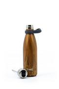 S'well - Stainless Steel Water Bottle with Flip Straw Cap, Triple Layered Vacuum Insulated Containers Keeps Drinks Cold for 36 Hours and Hot for 10, BPA Free, Perfect for On The Go (17 oz, Teakwood)