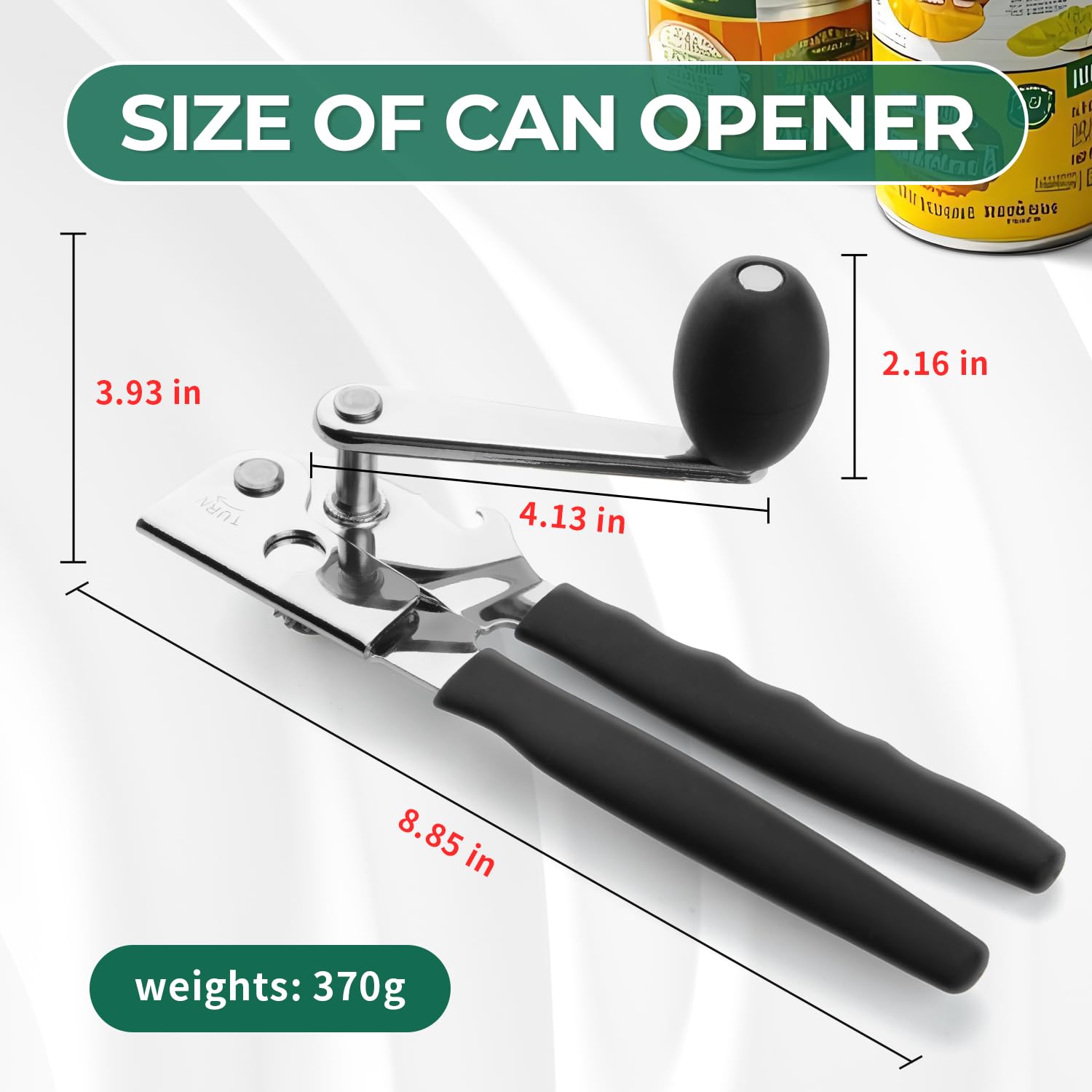 Roryimke Commercial Manual Can Opener Heavy Duty Stainless Steel Handheld Can Opener Extra-Long Handles Can Opener for Seniors for Kitchen Restaurant for Big Cans