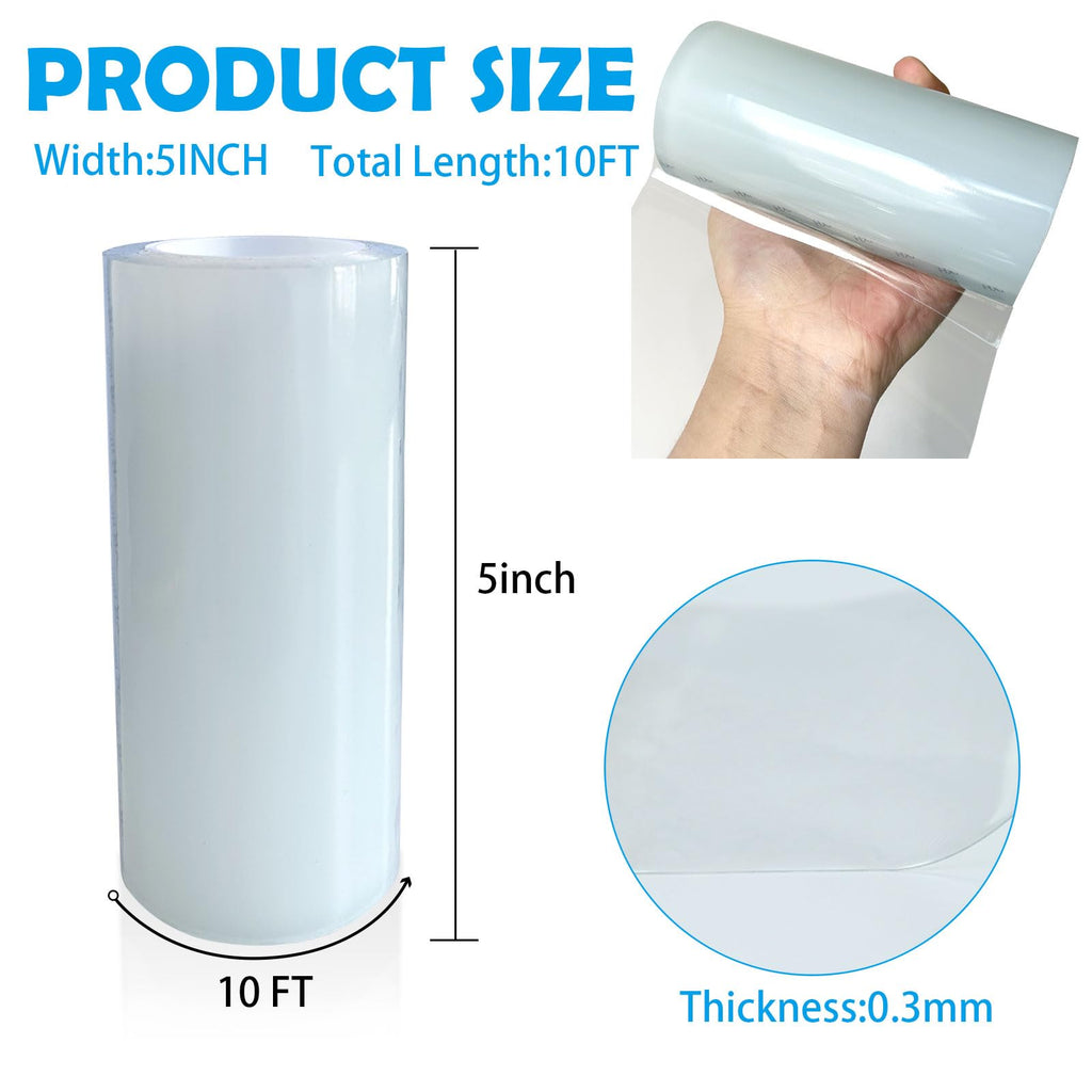 Clear Waterproof Repair Tape, Heavy Duty Patch for Fabric, Tarp, Tent, RV Roof, Awning, Underbelly, Sail, Boat Cover and Outdoor Surfaces, 5 Inch x 10FT