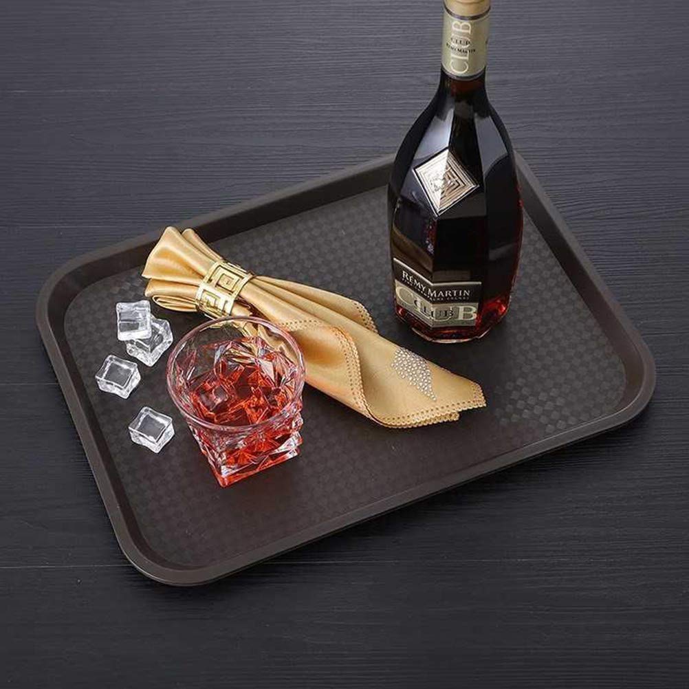 Yarlung 6 Pack Plastic Fast Food Trays, 16x12 Inches Restaurant Serving Trays Set for Coffee Table, Party, 6 Colors
