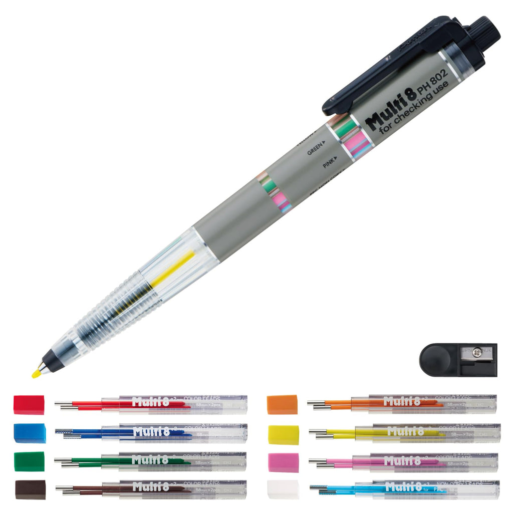 Pentel Pencil Lead Holder and Lead Set, Multi 8 Set (PH802ST)