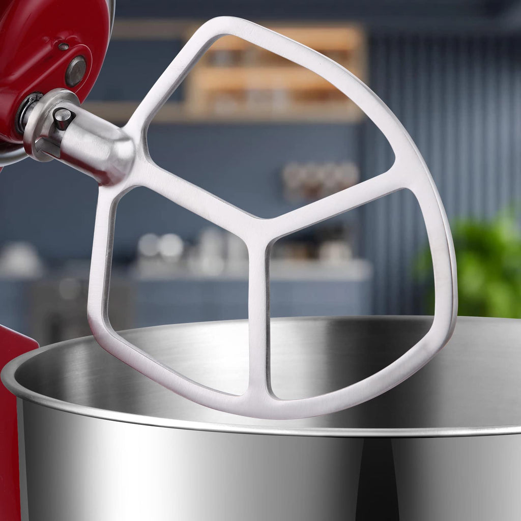LETOMS Stainless Steel Paddle Attachment for Kitchenaid Stand Mixers 5QT Lift and 6QT, Flex Edge Beater Compatible with KitchenAid, Accessory for Bread, Pizza, Pasta & Biscuits, Dishwasher Safe