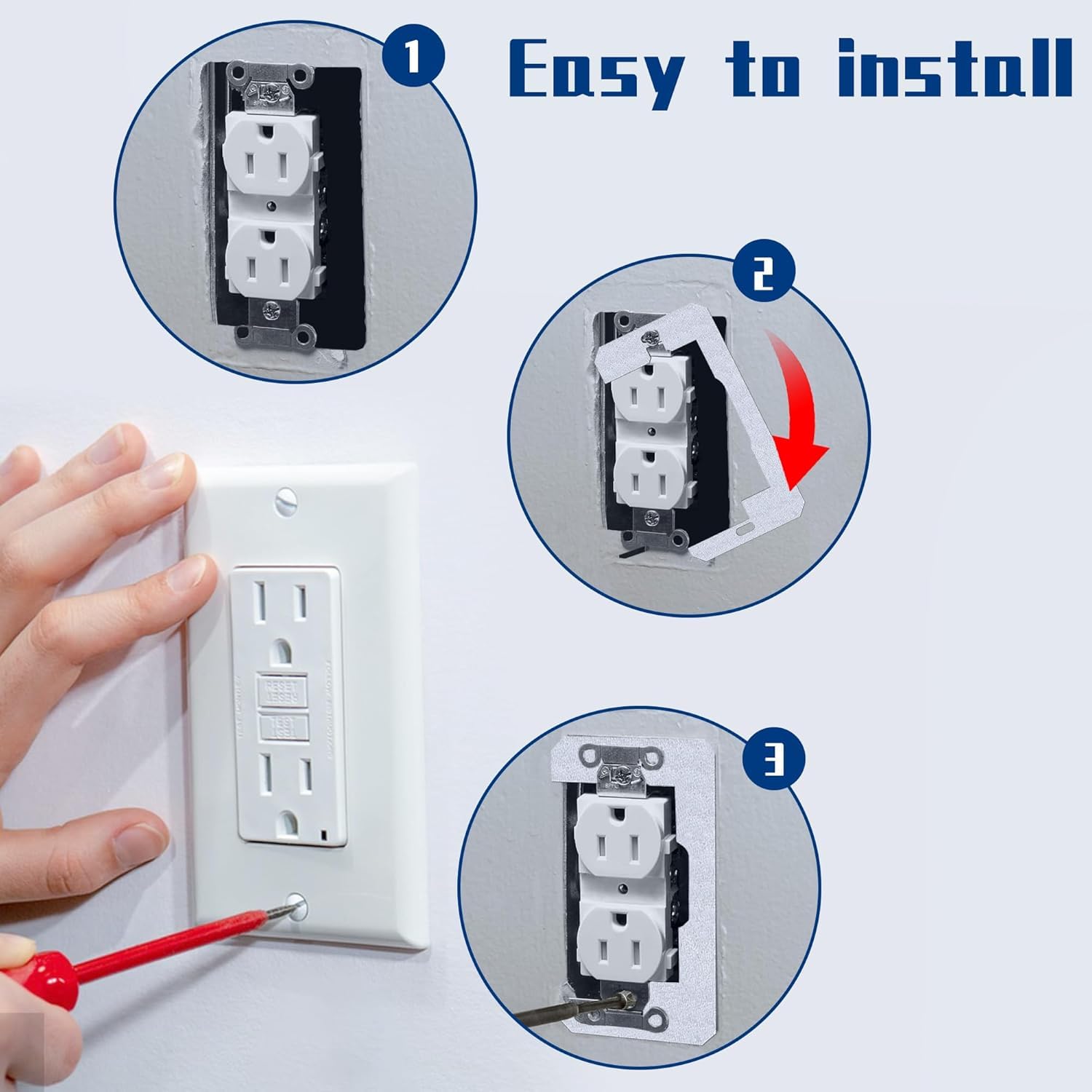 DECOHS 30 Pcs Wall Plate Spacer- Metal Flush Fit Device Leveling Plates- Receptacle Spacers Shims Leveler for Fixing Walls Electrical Outlet Electrical Boxes
