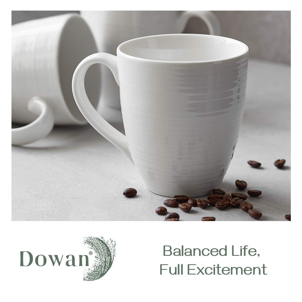 DOWAN Coffee Mugs, Coffee Mugs Set of 6, 17 Oz Ceramic Coffee Cups with Handle, Large Coffee Mug for Coffee Tea, Party, Coffee Mug Ceramic Set, Mug Sets, White