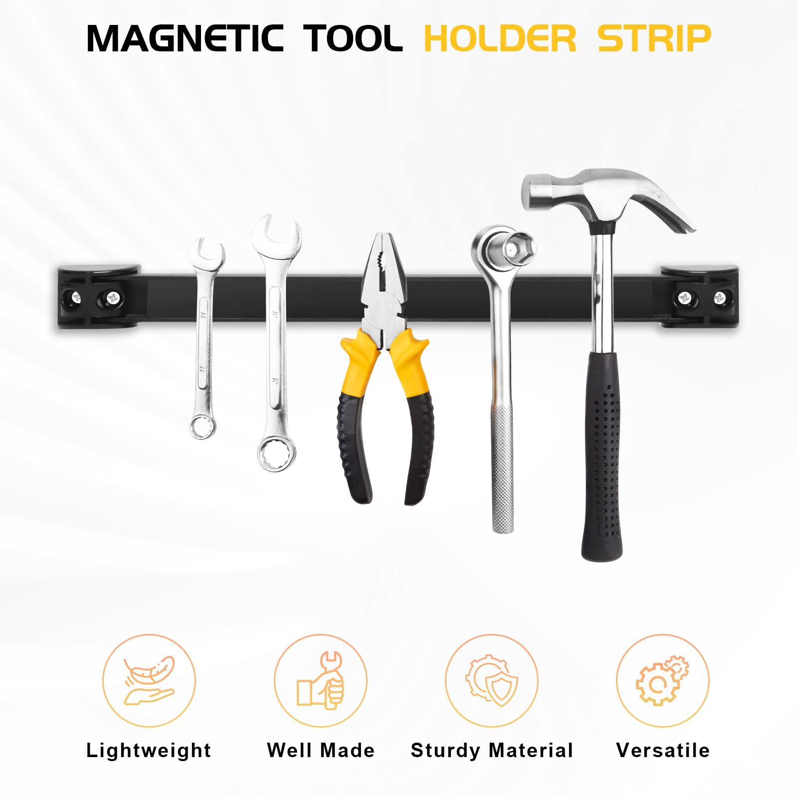 DGSL Magnetic Tool Holder Strip 5 Pack, 12 In Heavy Duty Tool Organizer Magnetic Strip, Tool Magnet Bar For Garage Tool Organization