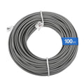 Uvital 100 Feet Grey Phone Extension Line Cord, Standard RJ11 6P4C Telephone Cable Wire, Landline Phone Wire for Telephone, Modem, Fax Machine