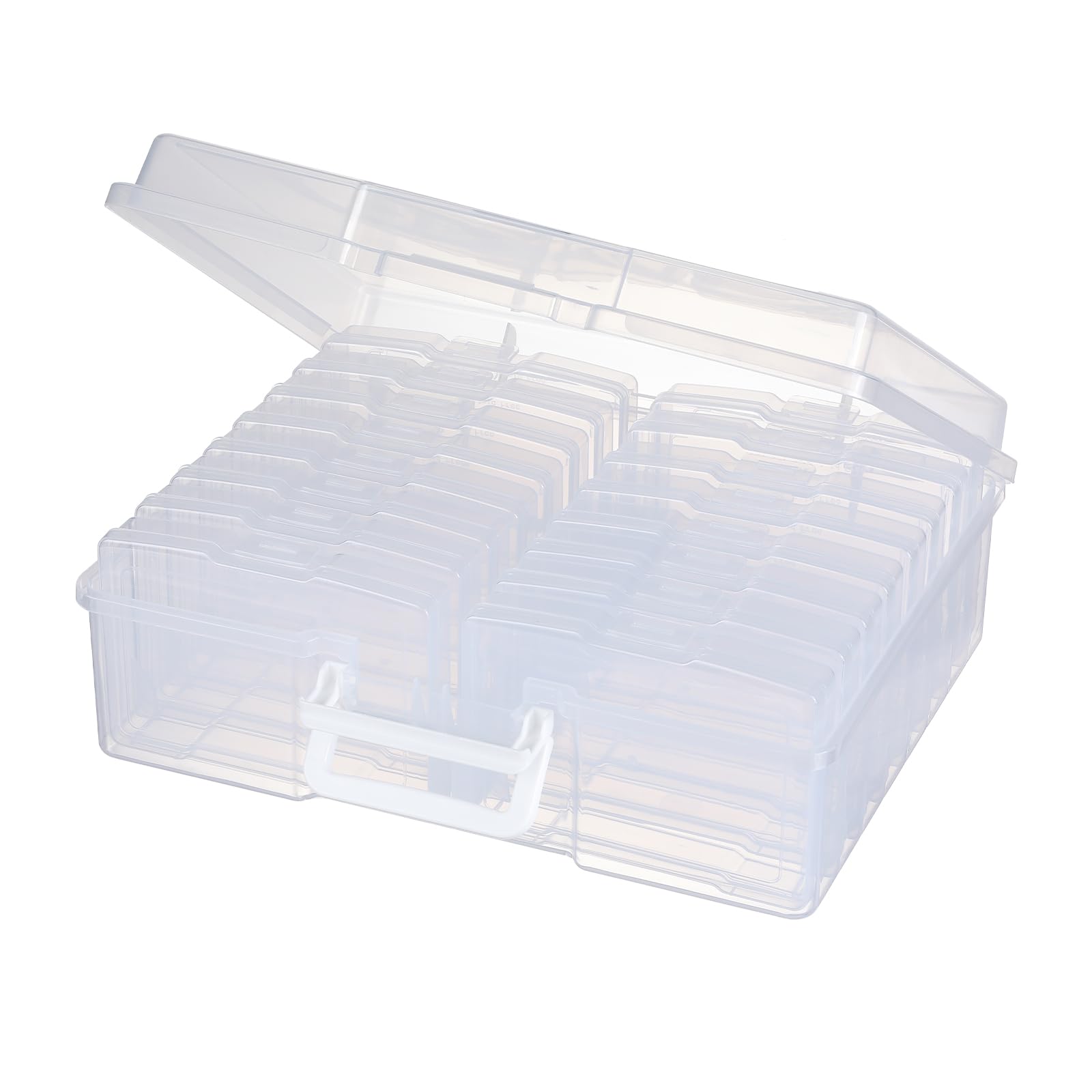 novelinks Photo Case 4 inch x 6 inch Photo Box Storage 16 Inner Photo Keeper Photo Organizer Cases Photos Storage Containers Box for Photos (Clear)