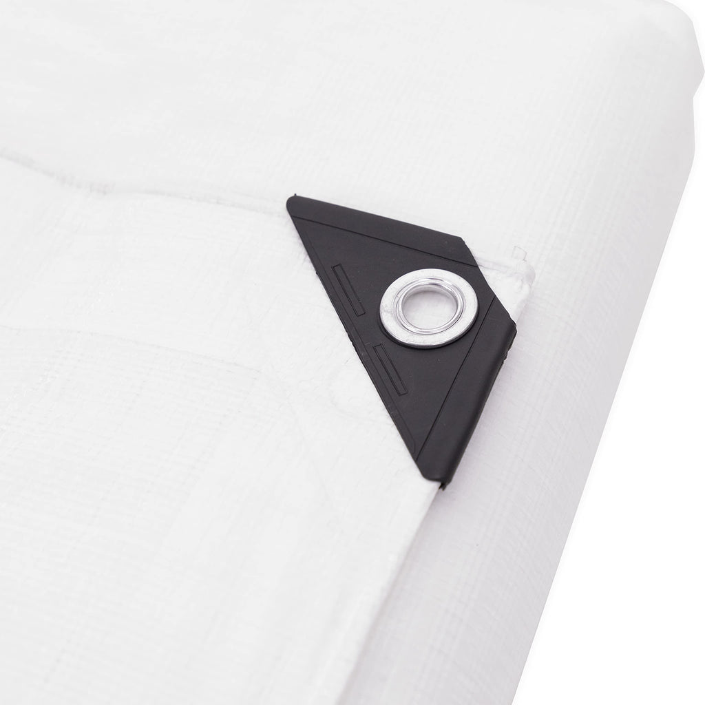 Kotap 8-ft x 20-ft Heavy-Duty 12 by 12 Cross Weave 8-mil White Poly Tarp, Item: TRW-0820