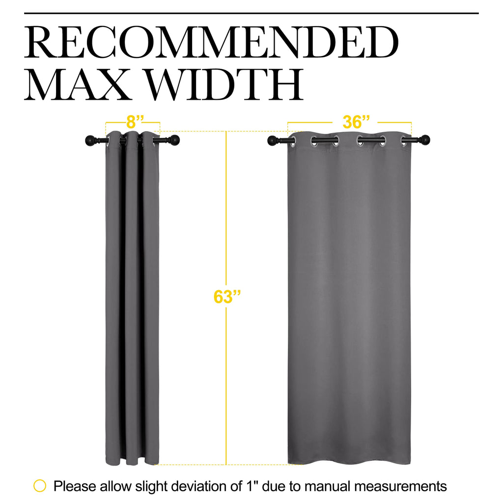 NICETOWN Blackout Curtains 2 Panels for Bedroom- Thermal Insulated Grommet Blackout Curtains 63 Inches Long for Living Room/Kitchen Rideaux occultants (2 Panels, W42 x L63 -Inch,Grey)