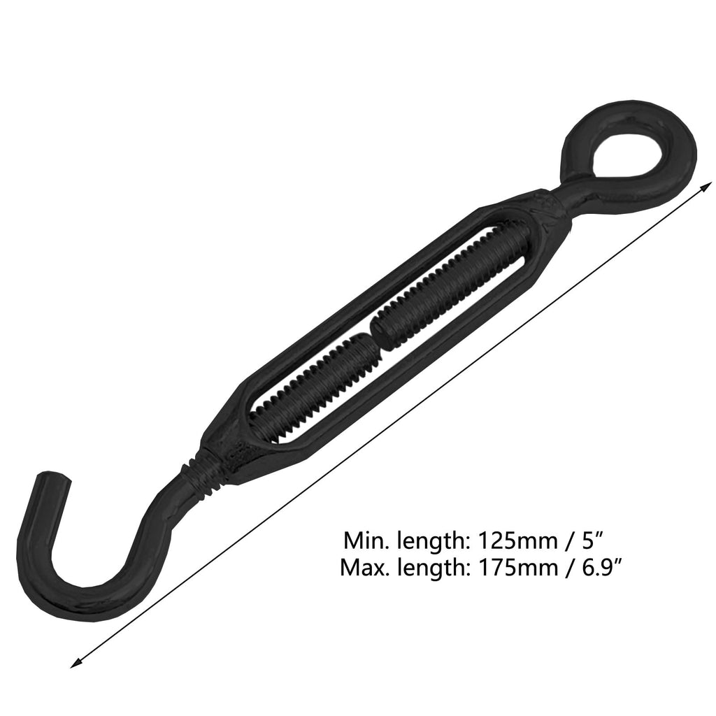 Supporting Alloy Steel Anti-Sag Gate Cable Kits for for Outdoor Wooden Fence Gate Door Support, 5mm Diameter 0.9 Feet (1, Black)
