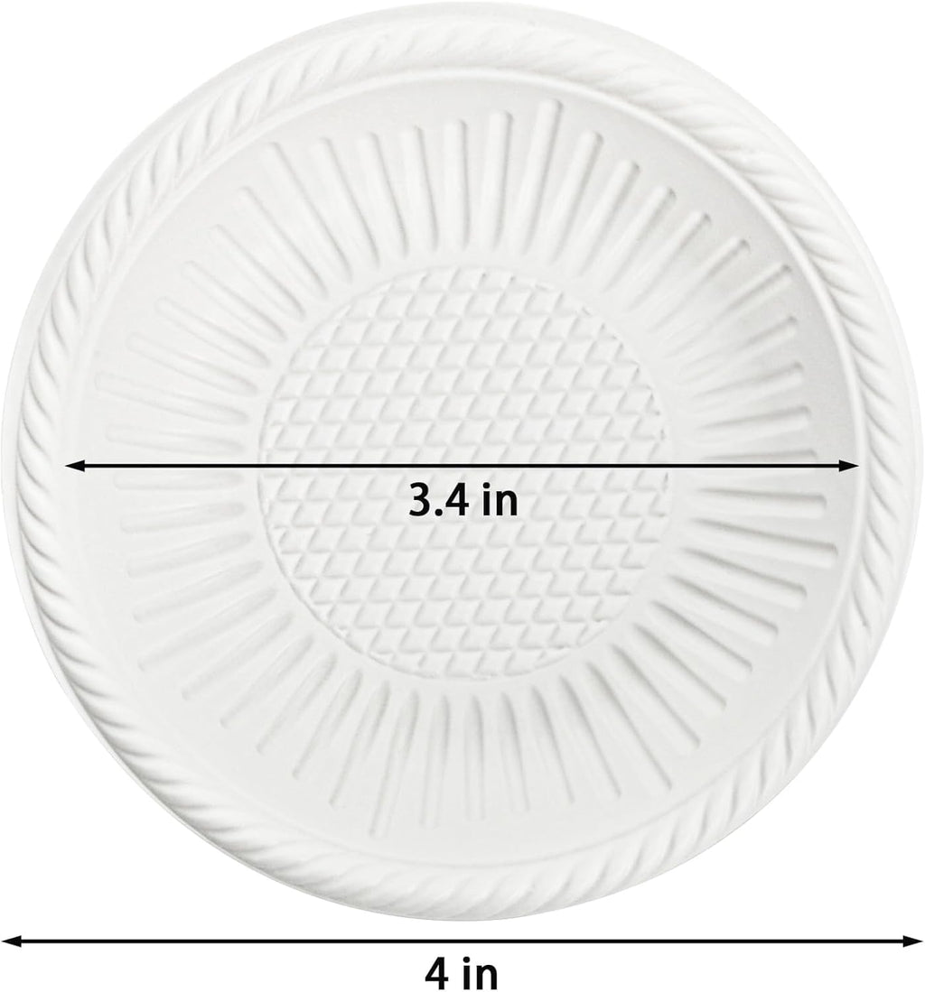 Elsjoy 200 Count 4 Inch Small Cake Plates, Disposable Round Plastic Plate for Desserts, Mini Appetizer Plates for Party, Events