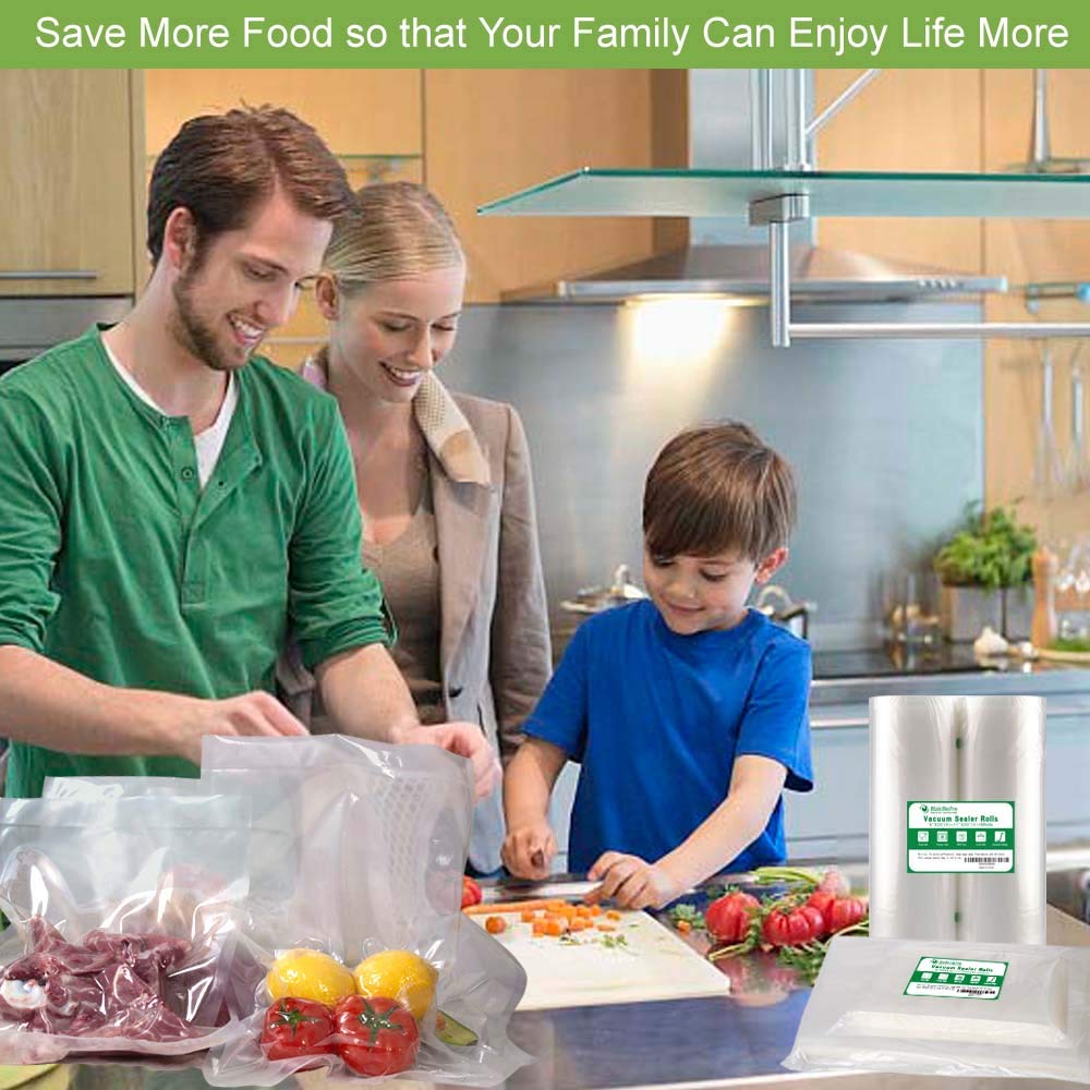 MakMeFre 2 Pack 11x50 Vacuum Sealer Bags Rolls with BPA Free and Heavy Duty,Commercial Grade Vaccume Seal Bags Rolls Work with Any Types Vacuum Sealer