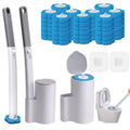 Disposable Toilet Brush with 54 Refill Heads, 2 Handles & Holders Included – No-Touch Toilet Bowl Cleaning System with Ocean Fresh Scent, Wall-Mounted or Freestanding Bathroom Cleaner
