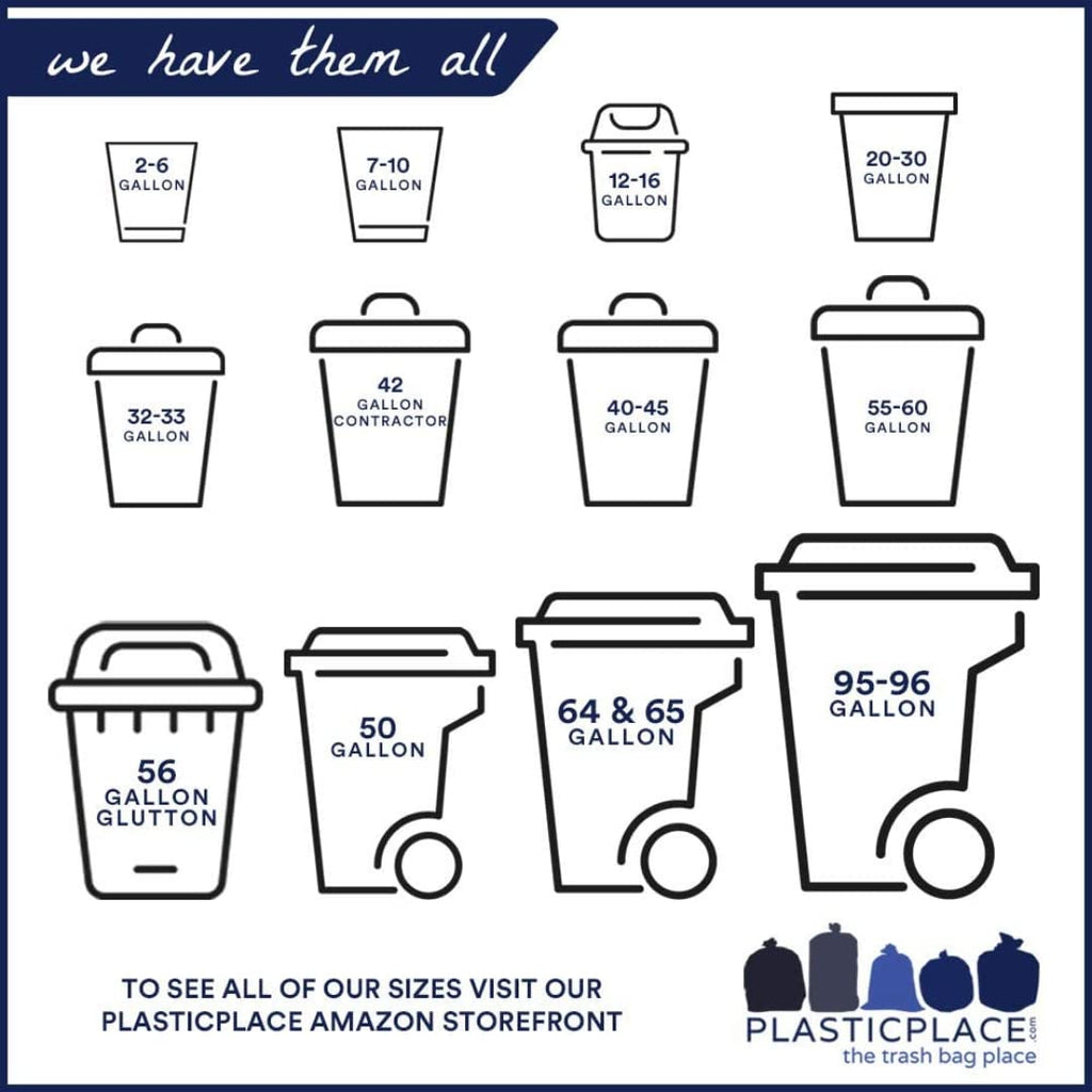 Plasticplace 4 Gallon White Garbage Bags, 0.5 Mil, 250/Case