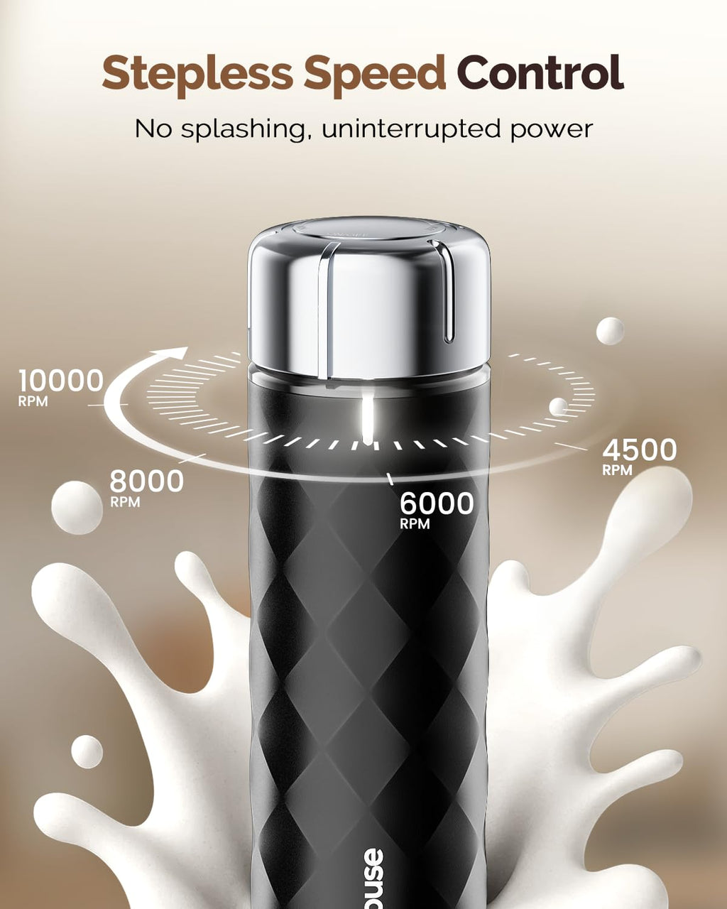 Maestri House Milk Frother with Stepless Speed Control, Handheld Coffee Frother with Detachable Whisks and Stainless Steel Stand, Drink Mixer for Matcha, Latte, Cappuccino, LunaFro 2.0