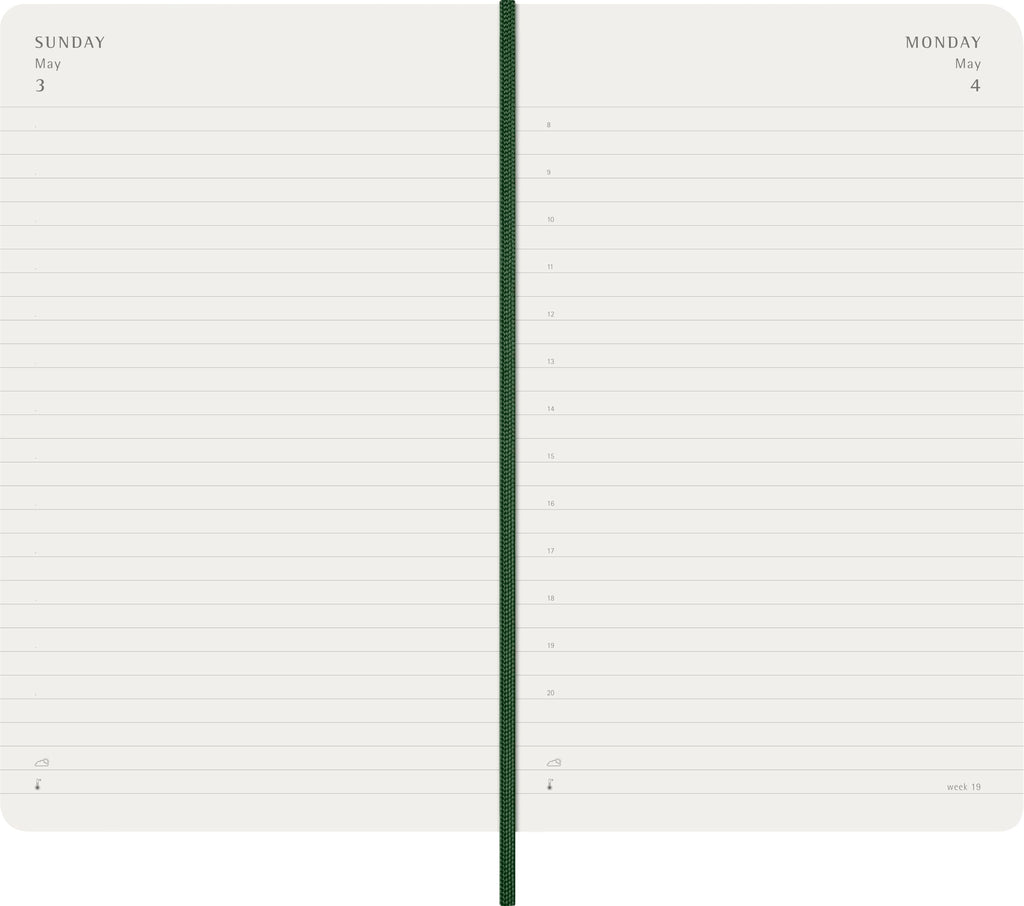 Moleskine Classic 12 Month 2026 Daily Planner, Soft Cover, Large (5" x 8.25"), Myrtle Green, 400 pages