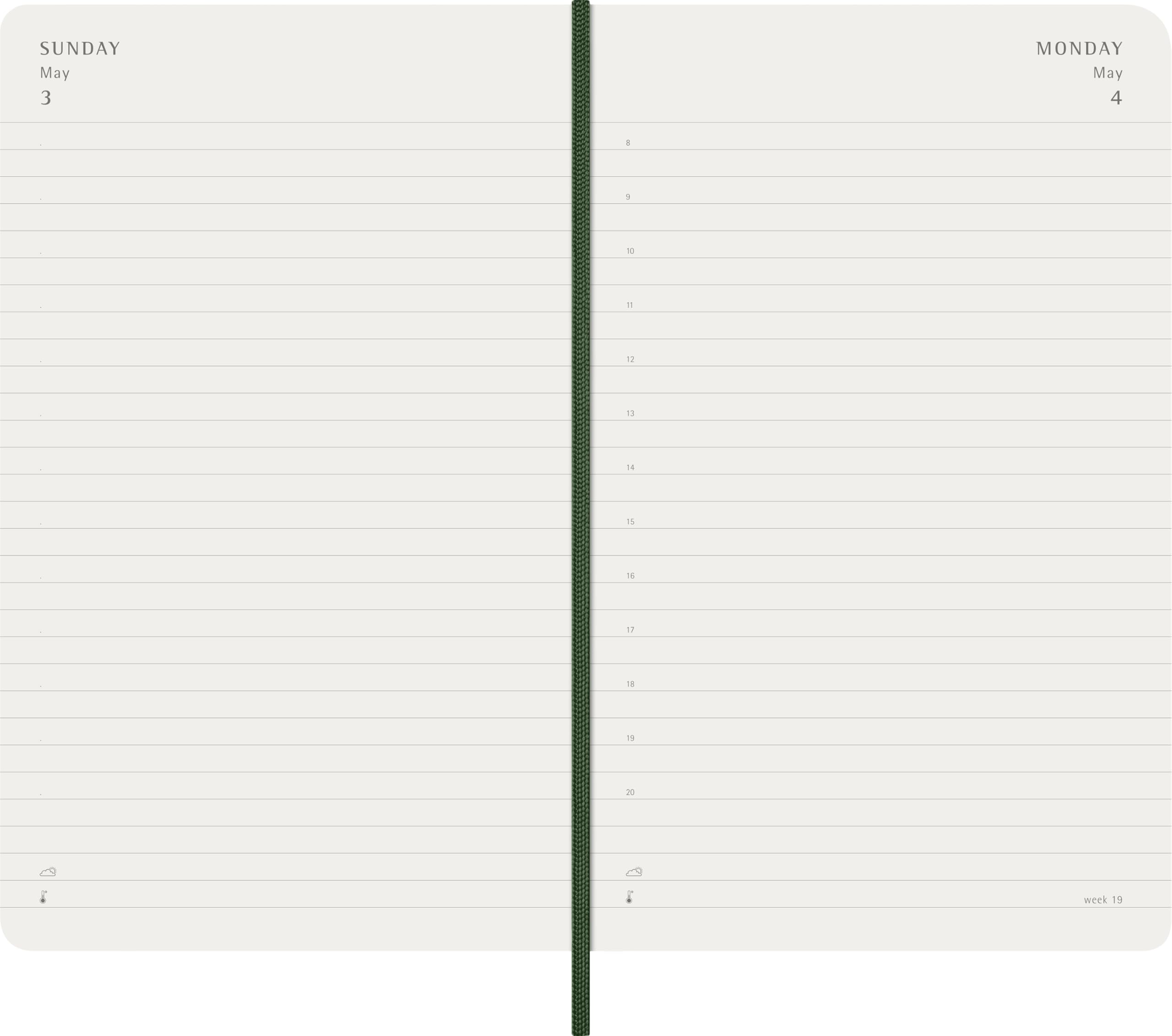 Moleskine Classic 12 Month 2026 Daily Planner, Soft Cover, Large (5" x 8.25"), Myrtle Green, 400 pages