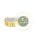 Exquisite Elegant 40 pcs Dinner Plates - 7.5 inch Gold Rimmed Plastic Dessert Plates - Fancy, Clear, Disposable for Parties