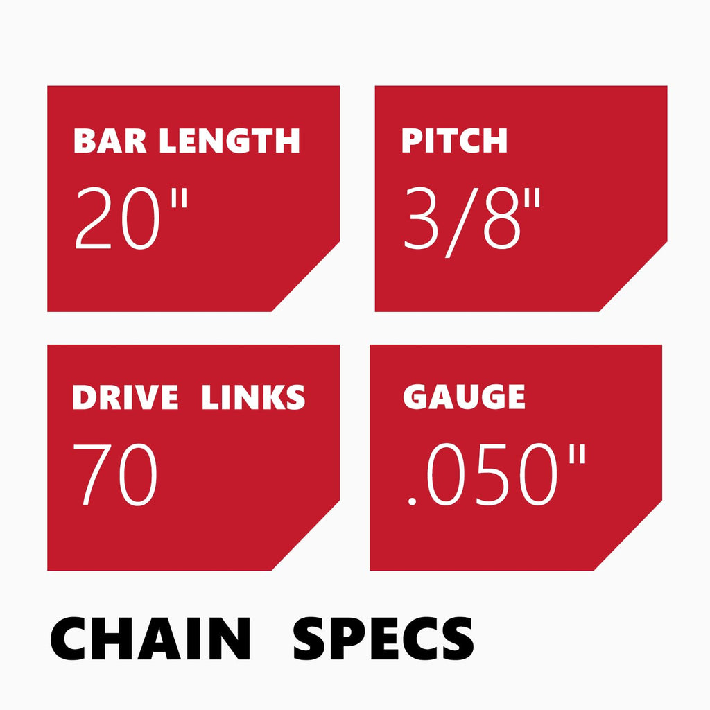 KAKEI 20 Inch Chainsaw Chain 3/8" Pitch .050" Gauge 70 Drive Links- 72LPX70CQ Fits Echo CS-590 Timber Wolf/CS-4400, Poulan, McCulloch and More (1 Chain)