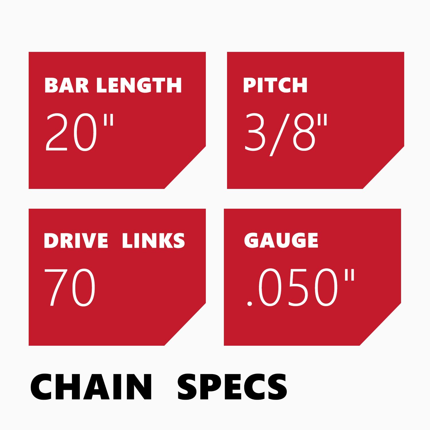 KAKEI 20 Inch Chainsaw Chain 3/8" Pitch .050" Gauge 70 Drive Links- 72LPX70CQ Fits Echo CS-590 Timber Wolf/CS-4400, Poulan, McCulloch and More (1 Chain)