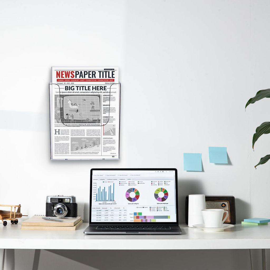 Suwimut 3 Pack Acrylic Brochure Holder, 8.5 x 11 Inch Brochure Holder Wall Mount, Clear Literature Organizer Pamphlet Flyer Display Plastic Magazine Holders for Wall