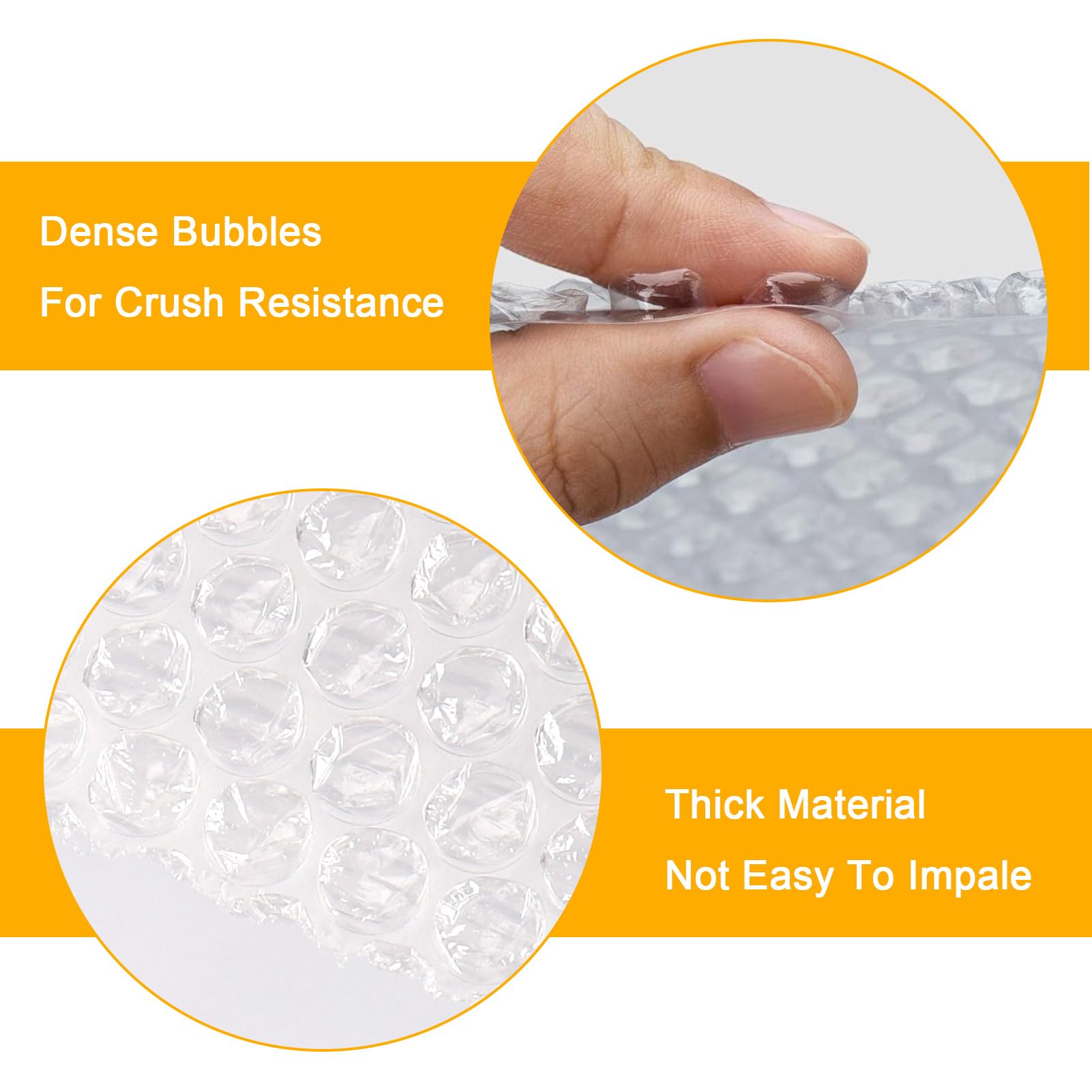 2-Pack Bubble Cushioning Wrap Rolls for Packing Moving Shipping,12"x 72' ft Total Bubble Packing Wrap with 20 Fragile Stickers,Perforated Every 12",Cushioning Rolls for Moving Box Bubbles Pack Wrap