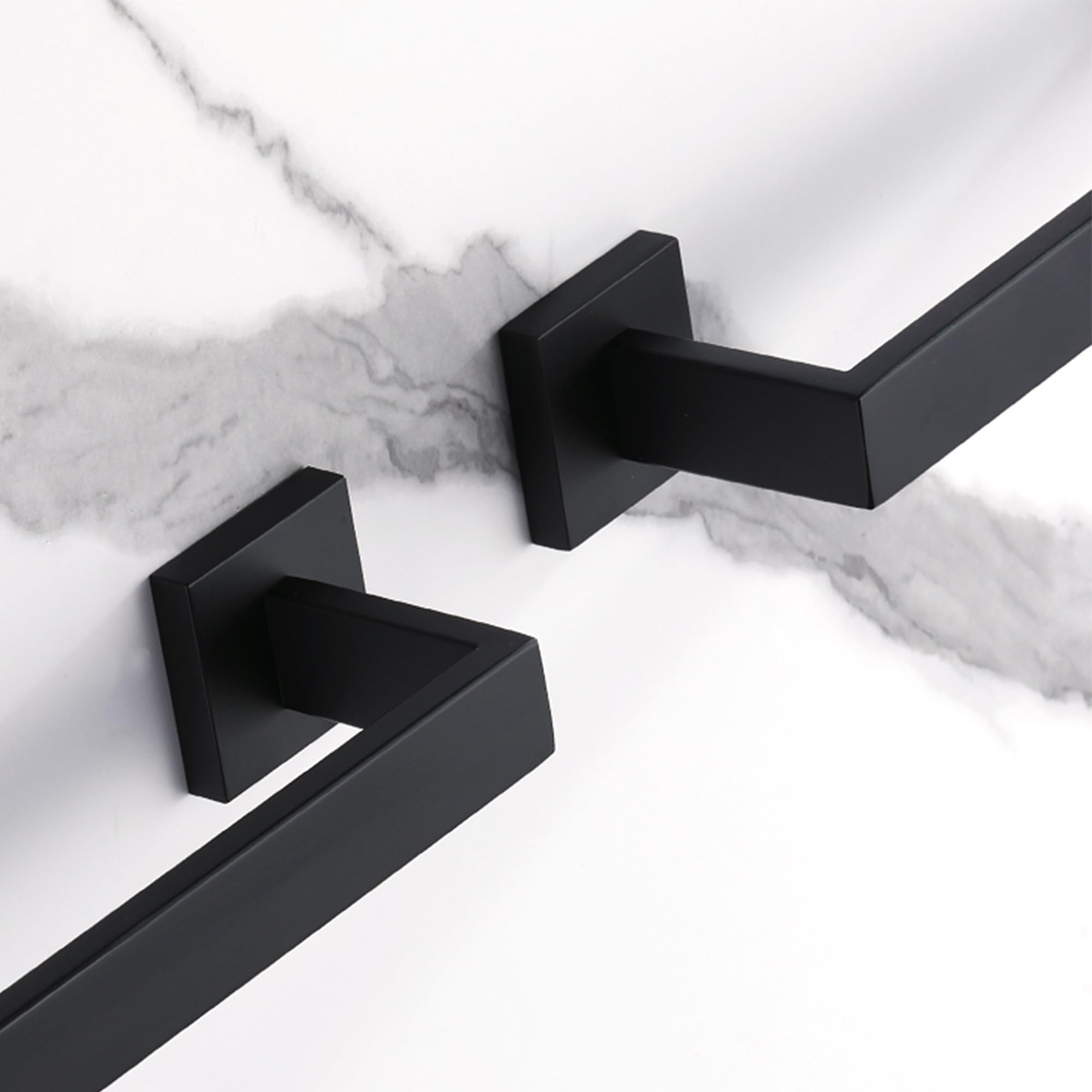 LANC 12-Inche Towel Bars for Bathroom WTotal Mounted Matte Black Bath Towel Ring Stainless Steel Total-14” Towel Rails for Kitchen Hand Towel Holder Racks Hanger Rods, A8804MB-3P1