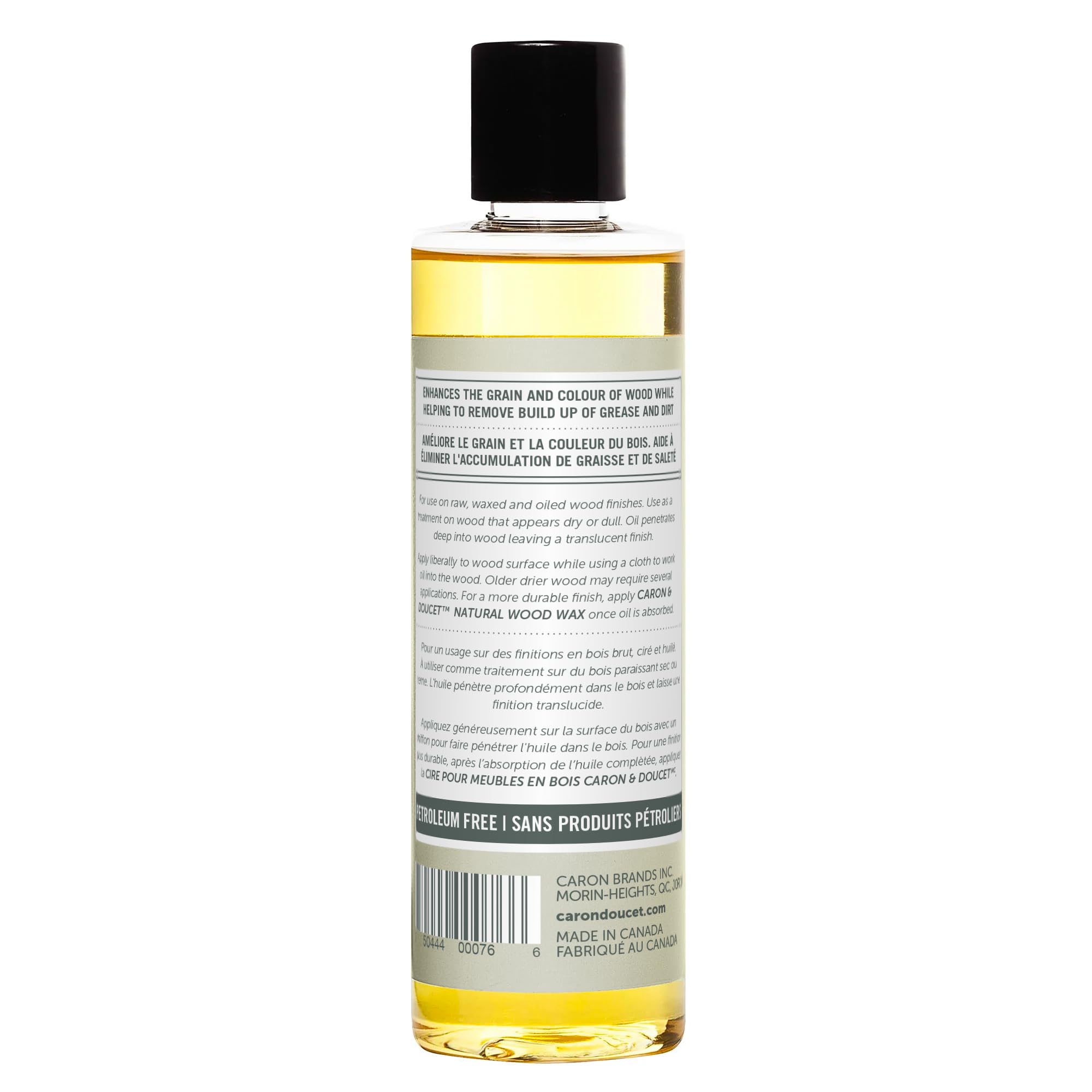 Caron & Doucet - Natural Wood Conditioning Oil - 100% Plant Based Wood Conditioning and Polishing Oil - Orange Scented - Suitable for Natural Furniture. (473 ml (Pack of 1))