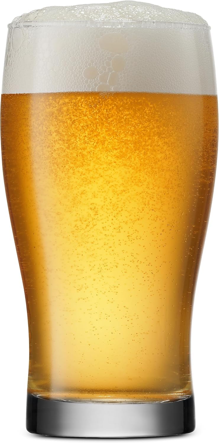 Glasses Set of 4 (19oz) Glass Capacity in a Traditional Pub Drinking Glasses Design. Oversized Beer Glasses Set for Guinness, Stout, and Craft Beer Glasses by The Pint!