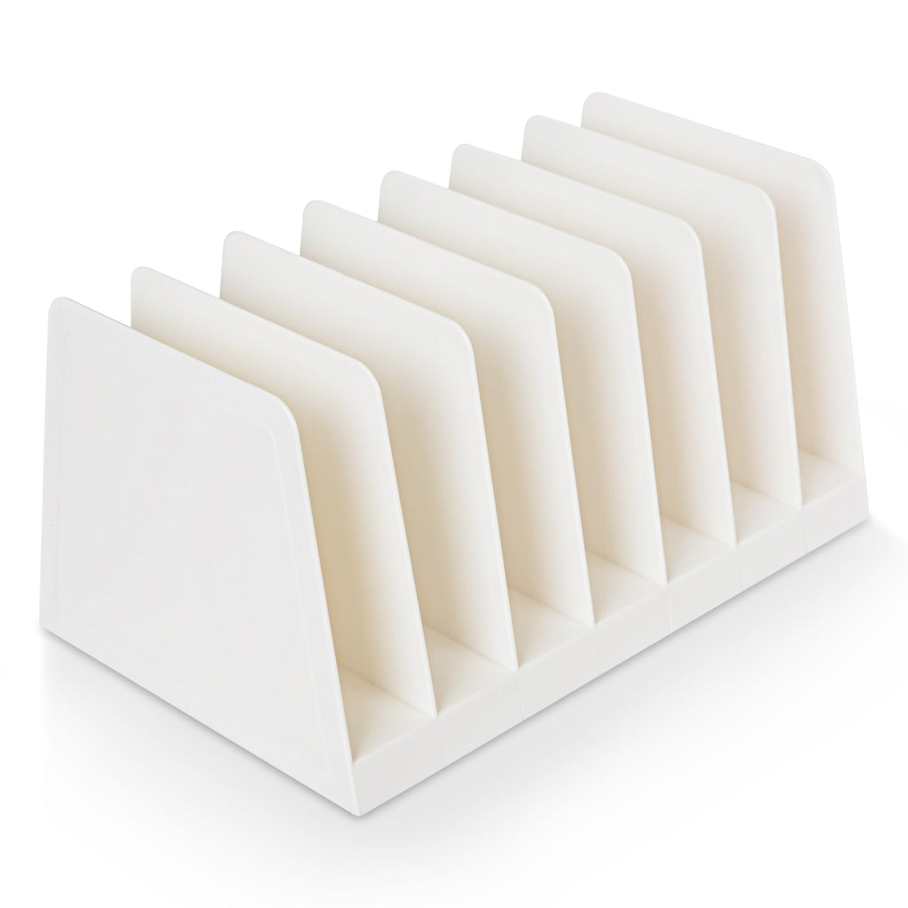 Desktop File Organizer, Mail Organizer, 7 Compartments Office File Sorter, for Easy access to your files, Invoices, Letters and more - 4.5" Height x 8.8" Width x 5.5" Depth - White, Eco-Friendly