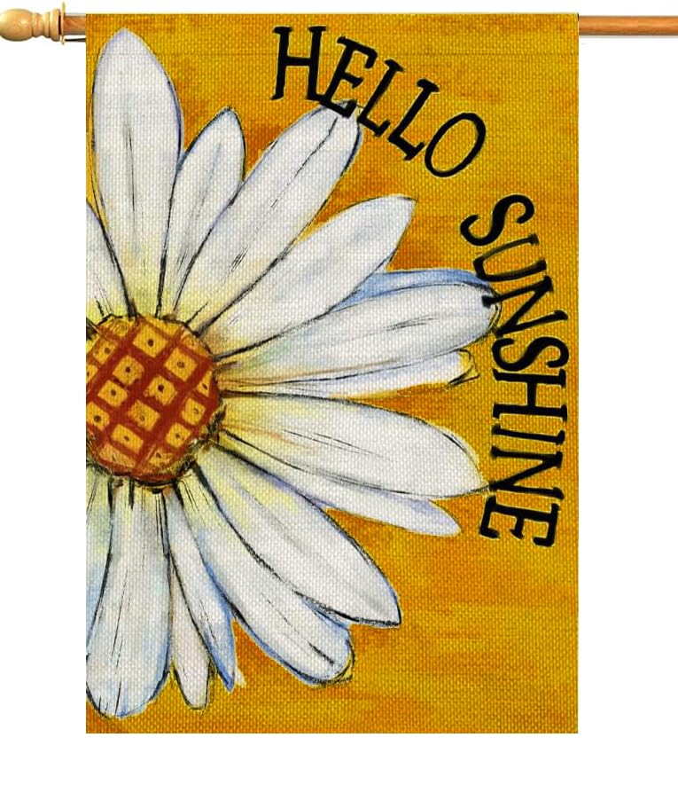 Spring Summer Flag 28 x 40 Double Sided, Large Outdoor Flag for Garden Yard and House, Floral Decorative flag for Outside