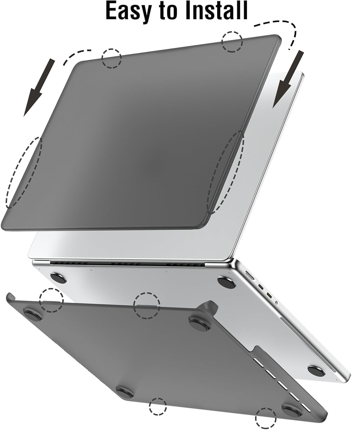 BlueSwan Case Compatible with MacBook Pro 14 inch M5 M4 M3 M2 M1 Pro/Max 2025 2024-2021 Release, Flexible PP, Anti-Scratch Anti-Cracking Protective Case, Matte Black