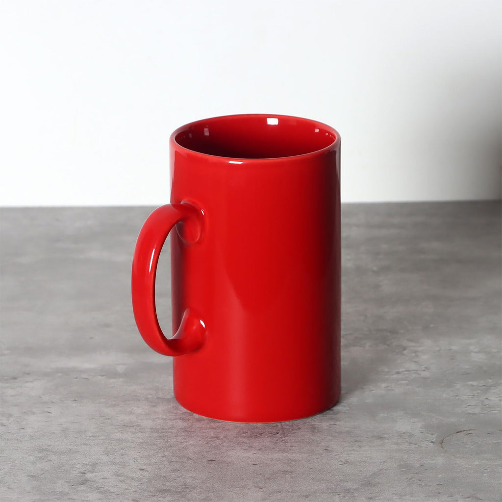 28 OZ Extra Large Ceramic Coffee Mug, Smilatte M018 Classic Porcelain Boss Super Big Tea Cup with Handle for Office and Home, Red