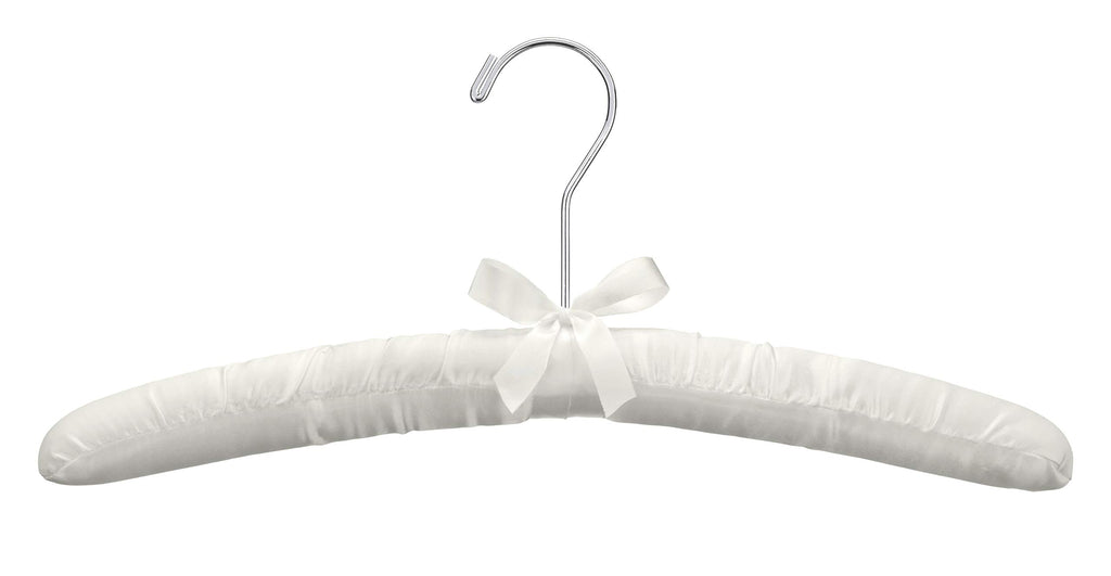 Whitmor 6114-48-C Satin and Brass Collection Set of 8 Satin Padded Hangers, Bone