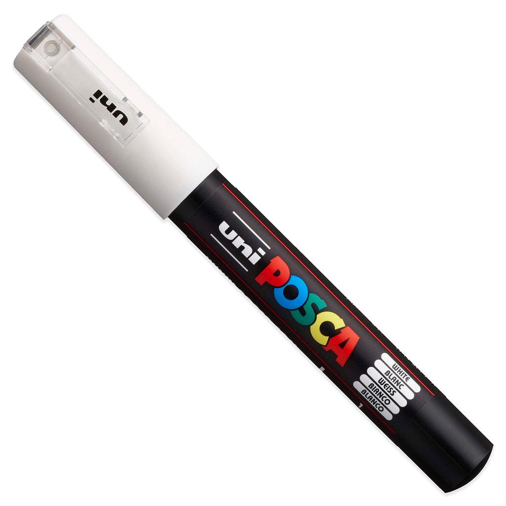 Posca - Set of finest for delicate markers - PC-1MR, PC-1M, PC-3M - White ink - Pack of 3