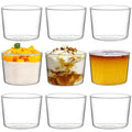 yarlung 9 Pack Small Glass Dessert Bowls, 8 Oz(250ml) Custard Cup Clear Pudding Cup, Tasting Glasses Prep Bowls for Parfait, Ice Cream, Party Birthday