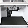 CATECASE Under Sink Kitchen Cabinet Mat, Under Sink Mats for Kitchen Waterproof Cabinet Protector & Drip Tray Liner, 34" x 22", Flexible Waterproof Silicone Made (Black)