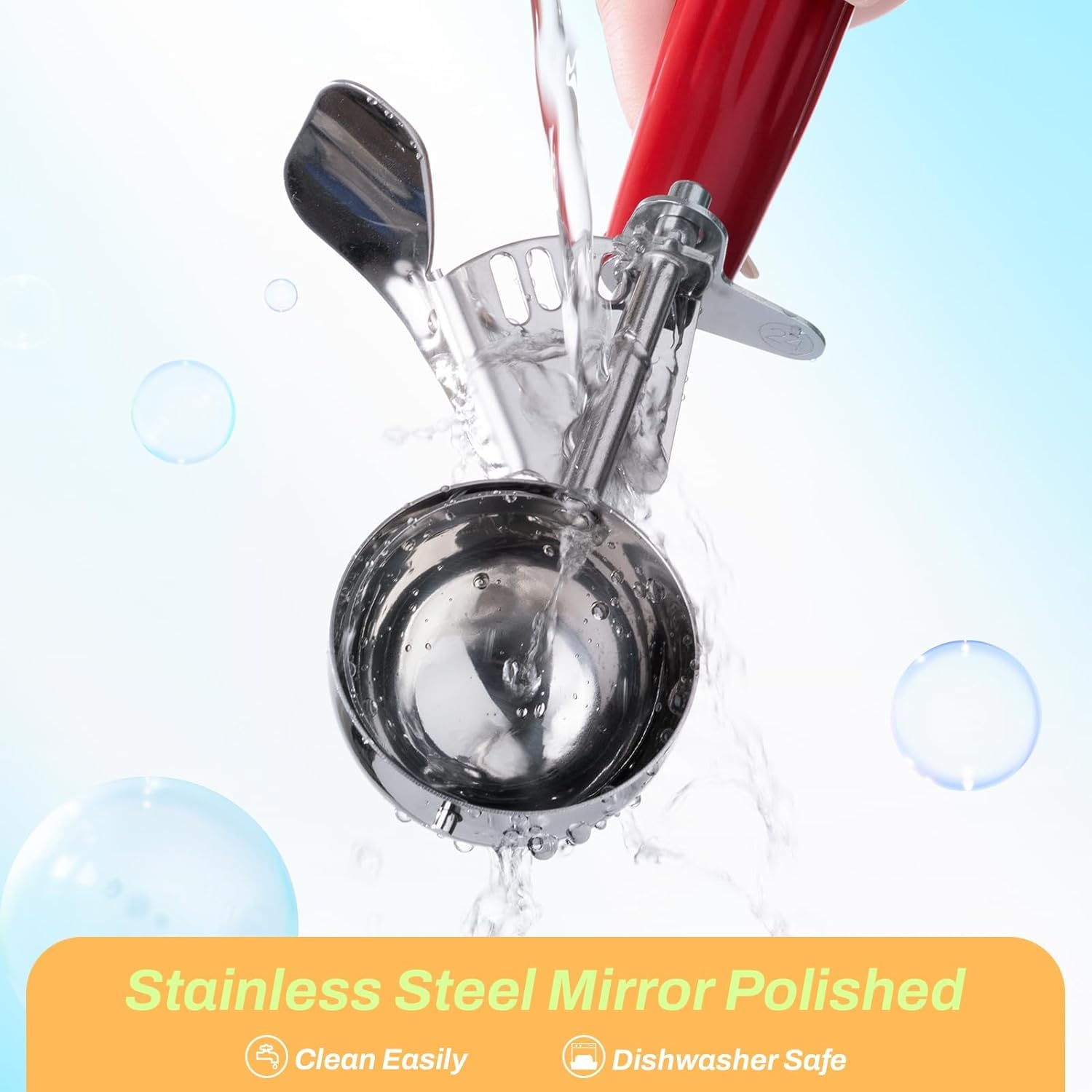 Cookie Scoops, Ice Cream Scoop Set, with Trigger, Kitchen Utensils, 3 Different Sizes, Small-Medium-Large, Baking Supplies, Meatball Maker Tool, Stainless Steel with Plastic Handles