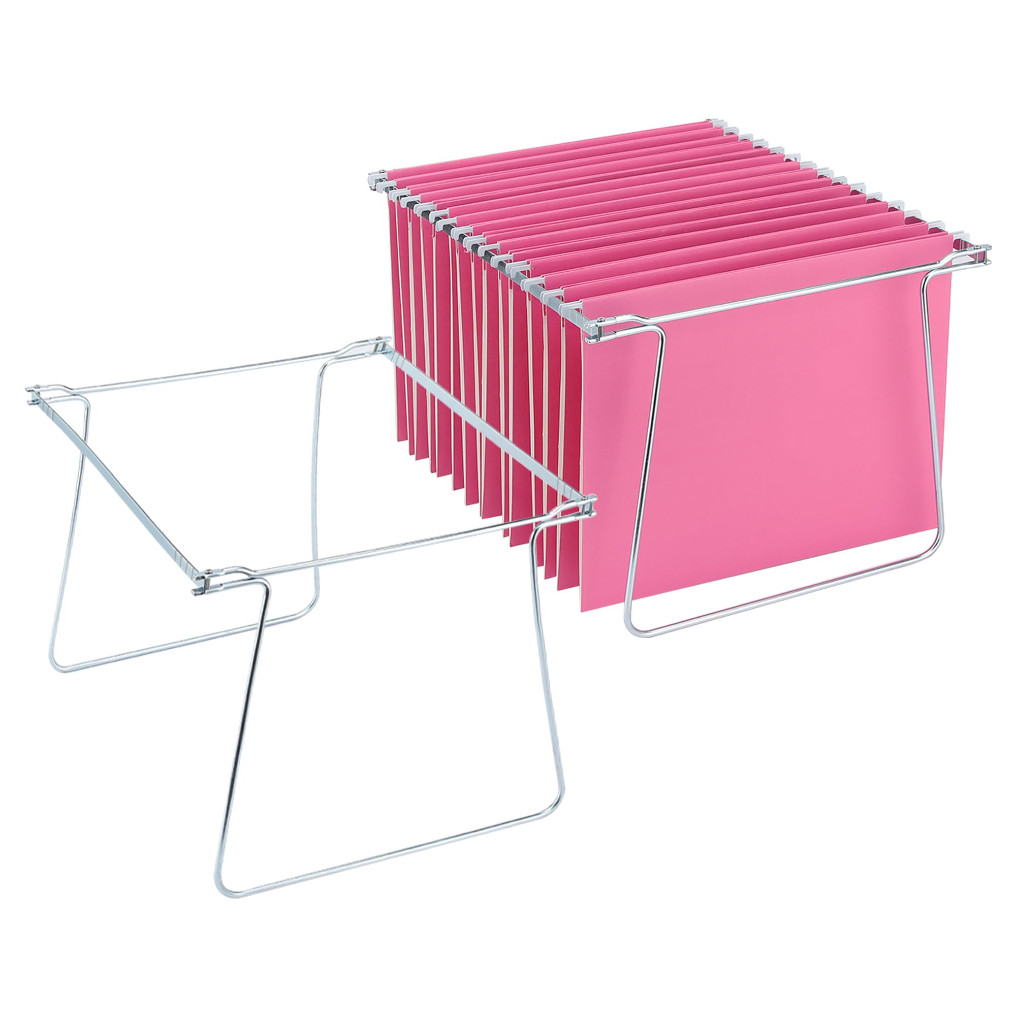 VZCPYTPM 2 Packs Hanging File Folder Frame,Heavy Duty Steel Hanging File Organizer,File Cabinet Rails,Adjustable 11 to 17.4 Inches,Mountable