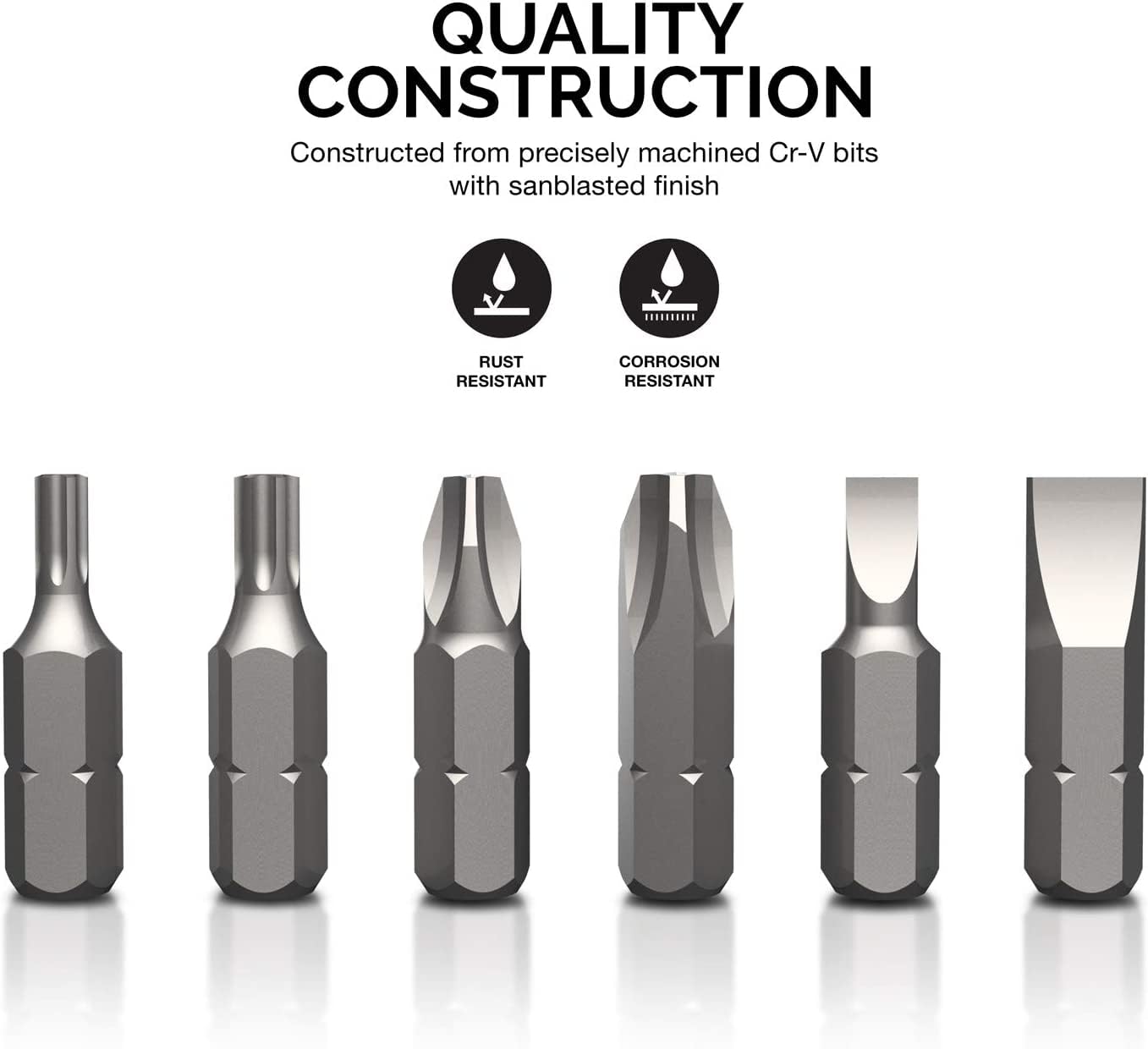 NEIKO 10048A Security Bit Set 100-Piece Set Cr-V Steel 1/4-inch Adapters Phillips Slotted Hex Torx Star Tamperproof Pozi Square Spanner Torque Tri-Wing Clutch Spline Wing Nut, Security Torx Bit Set
